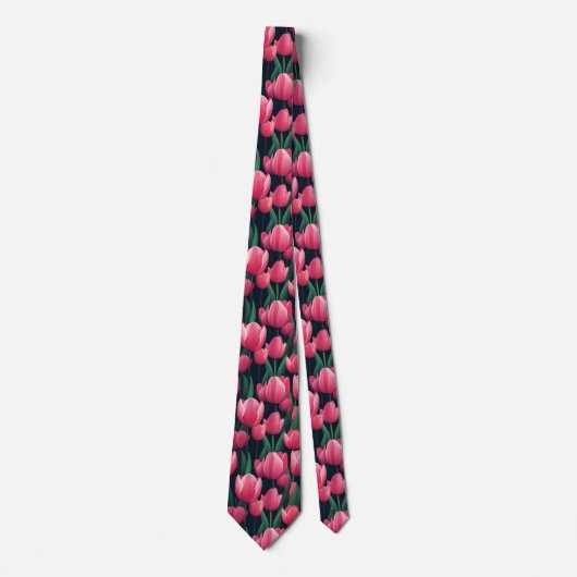 Cute Mens Accessories Tulip Floral ネクタイ (正面)