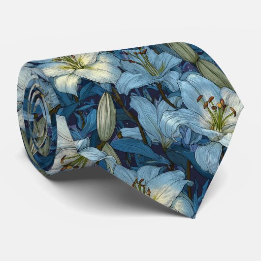 Cute Mens Fashion Lilies ネクタイ (ロール)