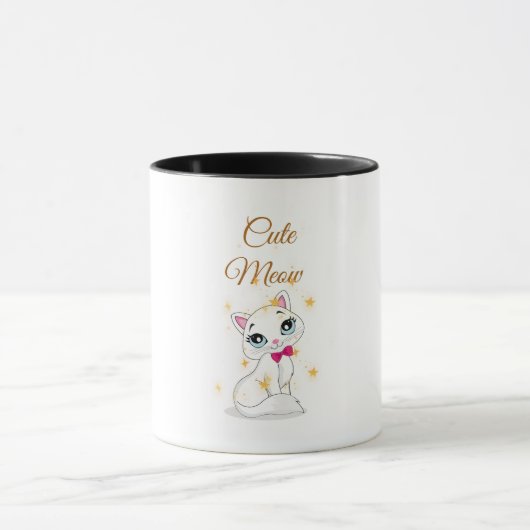 Cute Meow Cat Coffee Mug マグカップ (中央)