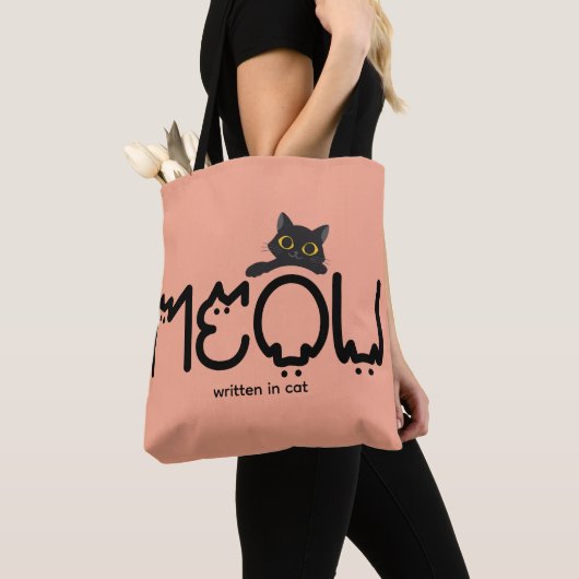 Cute MEOW Cat Mom Minimalist トートバッグ (クローズアップ)