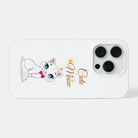 Cute Meow Cat Phone Case  iPhoneケース (裏面横)