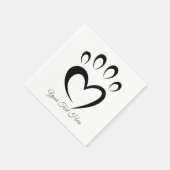 Cute Meow Paw Custom Text Personalized  スタンダードカクテルナプキン (角)