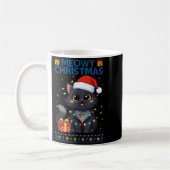 Cute Meowy Christmas Cat – Kawaii Holiday Kitty Te コーヒーマグカップ (左)