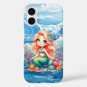 Cute Mermaid add name  Case-Mate iPhoneケース (裏面)