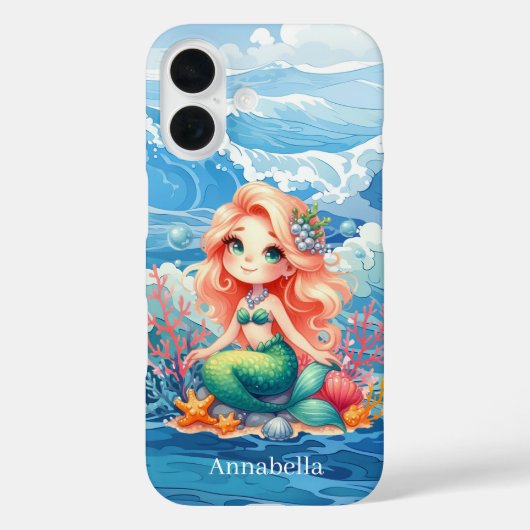 Cute Mermaid add name  Case-Mate iPhoneケース (裏面)