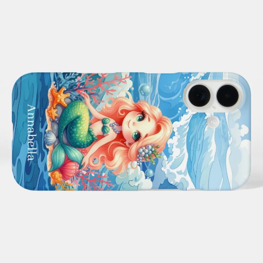 Cute Mermaid add name  Case-Mate iPhoneケース (裏面 (横))