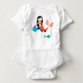 Cute Mermaid and Fish Baby Bodysuit Tutu ベビーボディスーツ