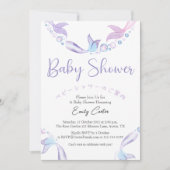 Cute Mermaid Baby Girl Shower Under the Sea Pastel 招待状 (正面)