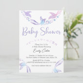 Cute Mermaid Baby Girl Shower Under the Sea Pastel 招待状 (スタンド正面)