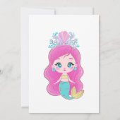 Cute Mermaid Baby Shower Under the Sea Baby Girl  招待状 (裏面)