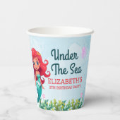 Cute Mermaid Birthday Girl 紙コップ (裏面)
