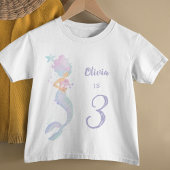 Cute Mermaid Birthday Girl Shirt Age 3 Tシャツ