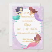 Cute Mermaid Birthday Invitation 招待状 (正面)