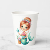 Cute Mermaid Birthday Party Cups 紙コップ (裏面)