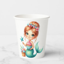 Cute Mermaid Birthday Party Cups 紙コップ