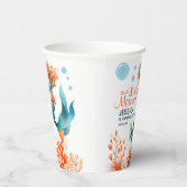 Cute Mermaid Cartoon Girl Kids' Birthday Party  紙コップ (右)