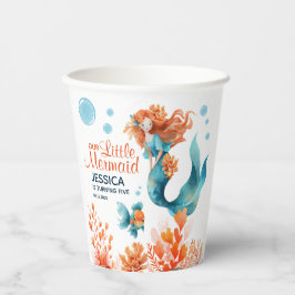 Cute Mermaid Cartoon Girl Kids' Birthday Party 紙コップ
