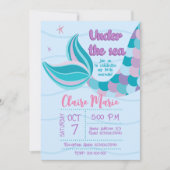 Cute Mermaid Invitation 招待状 (正面)