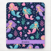 Cute Mermaid Pattern マウスパッド (正面)