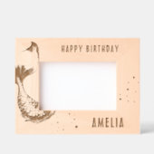 Cute Mermaid Tail Happy Birthday Girl Photo レーザー彫刻フレーム (正面)