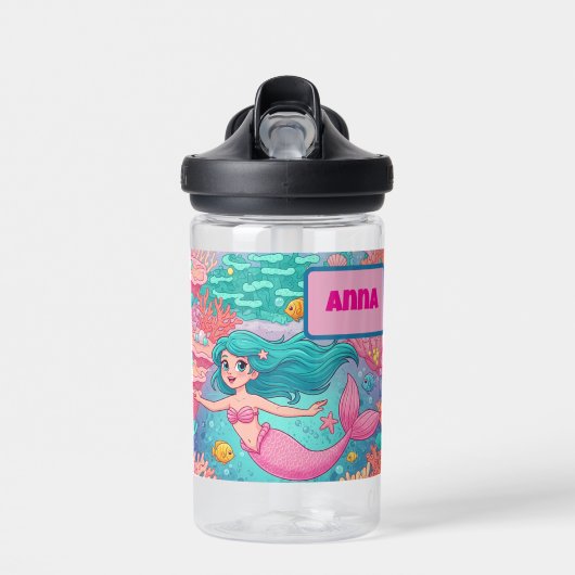 Cute Mermaid Water Bottle ウォーターボトル (正面)