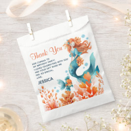 Cute Mermaid Watercolor Kids' Birthday Thank You フェイバーバッグ