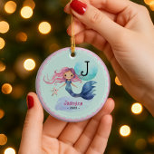 Cute mermaid whimsical christmas keepsake present  セラミックオーナメント