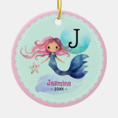 Cute mermaid whimsical christmas keepsake present  セラミックオーナメント (正面)