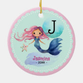 Cute mermaid whimsical christmas keepsake present  セラミックオーナメント (裏面)