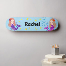 Cute Mermaids Add Name Skateboard スケートボード