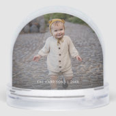 Cute Merriest Modern Calligraphy Photo Snow Globe (裏面)