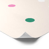 Cute Merry & Bright Pink Confetti Holiday Print ポスター (角)