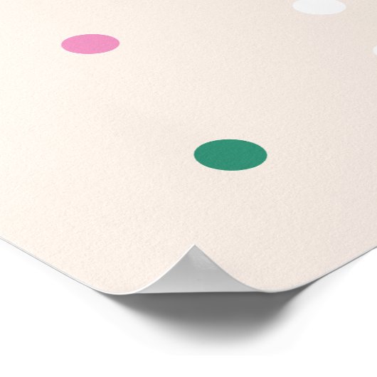 Cute Merry & Bright Pink Confetti Holiday Print ポスター (角)