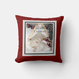 Cute Merry Catmas Sleeping Kitties Christmas クッション