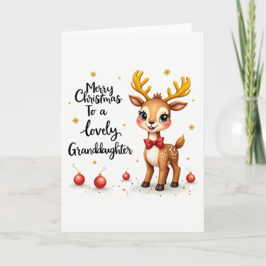 Cute Merry Christmas card for Granddaughter カード (正面)