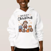 "Cute Merry Christmas Cartoon Hoodie for Boys" (正面)