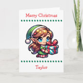 Cute Merry Christmas Child's | Word Search Inside シーズンカード (正面)