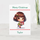 Cute Merry Christmas Child's | Word Search Inside シーズンカード (正面)