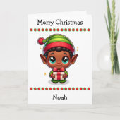 Cute Merry Christmas Child's | Word Search Inside シーズンカード (正面)