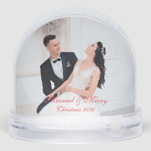 Cute Merry Christmas & Custom Wedding Couple Photo (裏面)