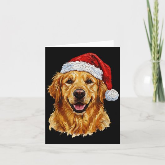 Cute Merry Christmas Golden Retriever Dog Christma カード (正面)