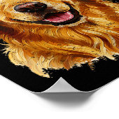 Cute Merry Christmas Golden Retriever Dog Christma ポスター (角)