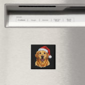 Cute Merry Christmas Golden Retriever Dog Christma マグネット (インサイチュ (食洗機))
