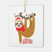 Cute Merry Christmas Sloth セラミックオーナメント (左)