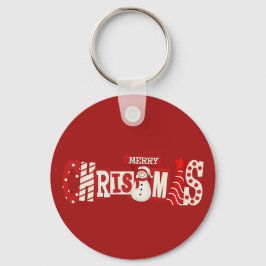 Cute Merry Christmas Snowman  キーホルダー