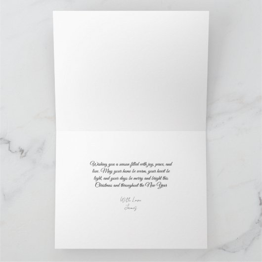 Cute Merry Christmas Snowman Pastel Glitter  カード (内部)