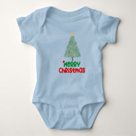 Cute Merry Christmas Tree Baby Bodysuit ベビーボディスーツ
