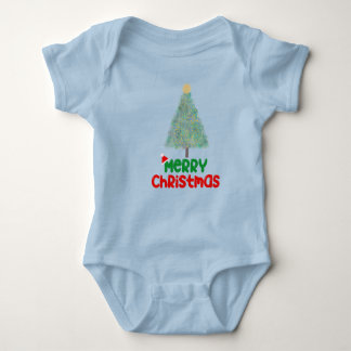 Cute Merry Christmas Tree Baby Bodysuit ベビーボディスーツ