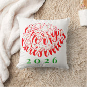 Cute Merry Christmas Typography Gifts クッション (ブランケット)