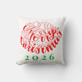 Cute Merry Christmas Typography Gifts クッション (正面)